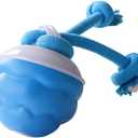 Moving Dog Ball with Touch Activated, Automatic Rolling Moving Bouncing Jumping Ball Squeaky Active Rolling Balls for Dogs-Blue