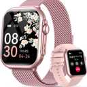 Smart Watch for Women Men Fitness: 1.85" Smart Watch with 30 Days+ Battery Life Make/Receive Call Heart Rate SpO2 Sleep Monitor 120+ Sport IP68 Waterproof Fitness Tracker Watch for iPhone Android (Rose)