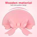 DOITOOL Wood Floating Shelves Bow Shelf Pink Wall Shelf Kawaii Room Decor Nordic Style Decorative Small Wall Shelves for Bedroom, Living Room, Kitchen, Office (Pink)