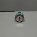 Peakeep 4" Small Battery Operated Antique Retro Analog Alarm Clock for Room Decor, Silent Elegant Bedside Desk Table Gift Clock (Aqua)