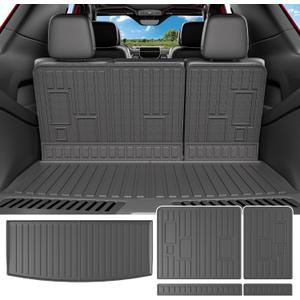 powoq Cargo Mat Compatible with 2022-2025 Chevy Tahoe GMC Yukon Cargo Liner TPE Trunk Mat Backrest Trunk Liner Replacement for 2022 2023 2024 2025 Chevy Tahoe Accessories