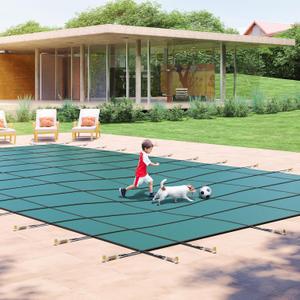 Yankee Pool Safety Inground Pool Cover -18x36 Ft Safety Pool Cover w/Anchors, Full Set Installation Tools, Ultra-Dense UL Classified to ASTM F1346, Weather-Resistant Pool Covers for Inground Pools