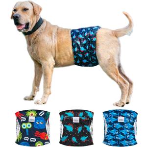CuteBone Dog Belly Bands for Male Dogs Wraps Washable Doggie Diapers DM07XL (XL(21"-27"))