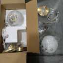 Modern Gold Pendant Light Glass Globe Chandelier Kitchen Island Ceiling Light Fixture for Kitchen Living Room Bedroom (Pack of 2)