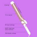 Conair Double Ceramic 1 -Inch Long Barrel Curling Iron, 1 -Inch Barrel Creates Soft Waves, Hair Waver for Use on Medium & Long Hair, White/Rose Gold