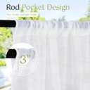 RYB HOME 4 Panels White Outdoor Sheer Curtains for Patio Waterproof, Light Filtering Outdoor Decor Voile Outside Curtains Rod Pocket Drapes for Porch, Gazebo, Pergola, W54 x L84