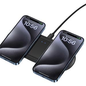 Wireless Charger, Dual 20W Wireless Charging Pad for Samsung Galaxy S24/S23/S22/S21/S20/S10/Note, Fast Charging Pad for Apple iPhone 15/14/13/12/11/XR,for Google Pixel 8/7/6, and More. (1 Pack)