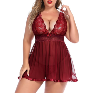 Avidlove Lingerie for Women Lace Babydoll Sleepwear Boudoir Outfits Plus Size Langeray 14W