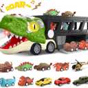 Dinosaur Toys for Kids Age 3-5 5-7, 17 Inch Big Dinosaur Truck with Sounds & Lights & Spray for Boy, Dinosaur Truck Carrier with 10 Mini-Cars, Xmas Birthday Gifts for Toddlers 3 4 5 Year Old