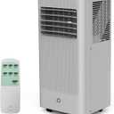 8,000 BTU Portable Air Conditioner- Portable AC Unit for Bedroom up to 350 Sq. Ft, Cooling, Fan & Dehumidifier, Floor Standing Air Conditioner, 24H Timer, Window Kit Included, Black&White Top Cover