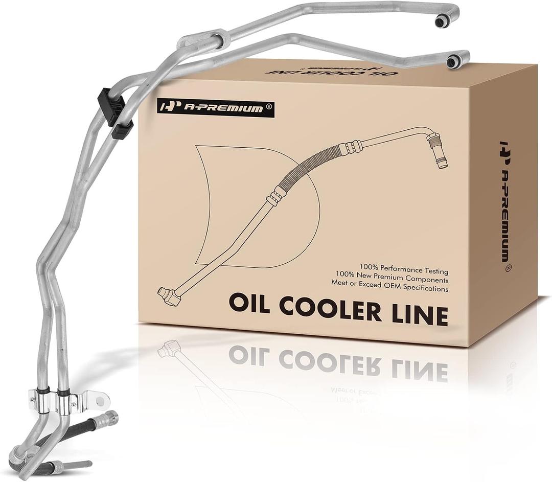 A-Premium Inlet and Outlet Automatic Transmission Oil Cooler Line Hose Assembly Compatible with Cadillac CTS 2005-2007 2.8L, CTS 2004-2007 3.6L, Replace# 89022476