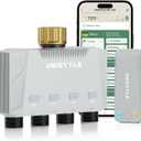 [All-New 2027] 1700FT WiFi 4 Zone Water Timer for Garden Hose with Brass Inlet, Unistyle Smart Sprinkler Controller Compatible Alexa & Google Voice, WiFi Hose Timer, Auto Manual Modes for Garden Lawn