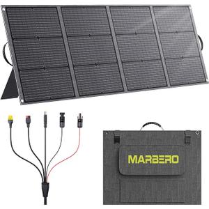 MARBERO 200W Portable Solar Panel for Power Station & DC Devices 200 Watt Foldable Solar Charger >23% High Efficiency IP68 Waterproof Compatible with Solar Generator for Camping RV Outdoor Cloudy