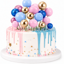 20Pcs Brown Balls Cake Toppers, DIY Mini Insert Bubble Balls Cake Decoration for Birthday Wedding Anniversary