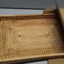 Large Rattan Tray, YACEYACE Hand-Woven Rattan Trays with Handles Bulk, Large Serving Tray for Home, Party, Ottoman, Coffee Table, 17" H x 11.5" L x 2" W