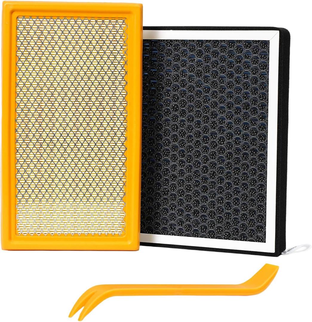 Engine Air Filter&Cabin Air Filter Combo Pack - Compatible with Ford Explorer 2020-2026 2.3L 3.0L/Police Interceptor Utility 2020-2026 3.0L&Lincoln Aviator 2020-2026 3.0L-CA10242&CF12772