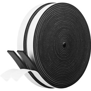 Kikerike Self Adhesive Foam Tape Weatherstrip 3/4In x 1/8In x 50Ft High Density Foam Insulation Strips Seal Weather Stripping with Strong Adhesive for Door and Window Sound Isolation Soundproofing