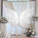 SmoothNovelty 47 Inch Giant Butterfly Party Decoration Large Mariposas Grandes para Decor Big 3D Silk Butterfly Backdrop for Birthday Party Wedding Photo Booth (White)