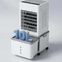 Grelife Evaporative Air Cooler with 10L(2.64 Gal) Large Tank,8 Speeds & 3 Wind Modes, 80° Oscillation,24H Timer,Remote Control,LED Display, Mist & Humidifier Function for Home Office Bedroom, White