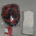 Halloween LED Mask Light Up Mask Glow in The Dark Cosplay EL Wire Halloween Festival Party Supplies for Adults (Red)