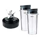 Replacement Parts for Nutri Ninja, Blender 6 Fins Blade Assembly and 2 Pack 16 oz Cup Set for BL770 BL780 BL660 Blender (3.35 inch)