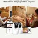 Momcozy BM04 Smart WiFi Baby Monitor with 2 Cameras, 5" 1080P Split Screen Video Baby Monitor with Camera and Audio, Motion Detection, Electric Fence, Clear Night Vision, 2-Way Audio, 5000mAh Battery