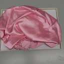 Yanibest Adjustable Satin Bonnet for Sleeping, Double Layer Silk Hair Bonnet with Tie Band for Unisex Women Men Curly Natural (Light Pink)