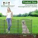Decorative Garden Fence with Gate, 5 Panels - 32 in (H) x 11.8 ft (L) No Dig Dog Fence Outdoor for Yard, Rustproof Tall Garden Fencecing Panels, Animal Barrier Suitable for Yard Border, Patio