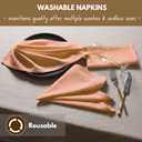 Native Fab 100% Cotton Cloth Napkins 18x18 inches, Houndstooth Dinner Napkins, Set of 12, Soft Breathable Absorbent, Machine Washable Cloth Napkins, Orange