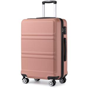 Kono 20'' Carry on Luggage Lightweight with Spinner Wheel TSA Lock Hardside Luggage Airline Approved Carry on Suitcase Nude/Rose Gold