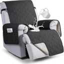 VANSOFY 100% Waterproof Recliner Chair Covers, Recliner Cover Non-Slip Dog Chair Cover Furniture Protector Washable Slipcover with Pocket, Elastic Straps for Pets, Dogs(Charcoal Gray, 23.6")