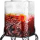 Style Setter Homestead Beverage Dispenser Cold Drink Dispenser w/ 2.5-Gallon Capacity Glass Jug, Metal Rack & Leak Proof Acrylic Spigot Great for Parties, Weddings & More