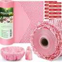 Honeycomb Packing Paper, 12" x 200' Packing Paper Substitute Alternative for Bubble Cushioning Wrap for Moving Shipping Packaging, Recyclable Moving Supplies Bubble Packing Wrap Roll-Pink
