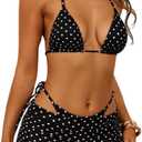 Women's Bikini with Shorts Halter Sexy Modest Tummy Swimsuit Bathing Suit Athletic Comfort Holiday Vacation Outfits (Black, M)
