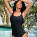 Women's Athletic One Piece Swimsuits for Training - U Back, Competitive Bathing Suits for Fitness & Lap Swimming (Black, M)