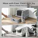 XXXL Stainless Steel Litter Box with Lid,Extra Large Litter Box Enclosure