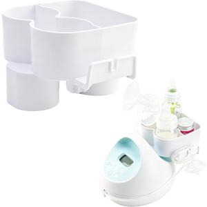 Bottle & Hose Holder for New Spectra S1, S2 Plus Breast Pump (New Model/NOT Round Hole), Portable Bottle Organizer with Extra Storage for Essentials, Dual Hose Management, Baby Safe(Holder Only)