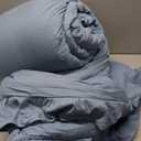 Andency Grayish Blue Queen Comforter Set(90x90Inch), 3 Pcs(1 Ruffle Comforter and 2 Pillowcases) Solid Bedding Comforter Sets for Queen Bed, Lightweight and Fluffy Soft Microfiber Bedding Set