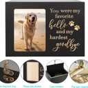 Pet Memorial Urns for Dog or Cat Ashes, XLarge Wooden Funeral Cremation Urns with Photo Frame, Keepsake Memory Box with Black Flannel Lining