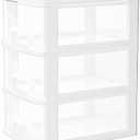 3 Drawer Storage Organizer, White Plastic Drawer Storage, Small Desktop Organizer for Home, Office (White-P3T)