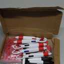 Chinco 30 Pcs Retractable Shuttle Pen Clip with Mini Highlighter Nurse Badge Pen Neon Marker LED Keychain Ring Clip (Pink)