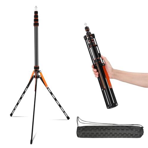 Soopho Portable Photography Light Stand Adjustable 7ft Aluminum Light Tripod Stand with 180° Reversible Leg Reversible Portable Studio Lighting Tripod ，Maximum Height 86.5“/220cm for Flsah Softboxes