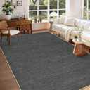 Outdoor Easy Jute Rug 5x7 Washable Non Slip Indoor Outdoor Easy Jute Rug Modern Solid Color Neutral Paito Stain Resistant Throw Carpet for Porch Kitchen Bedroom Living Room Backyard, Grey