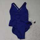 La Blanca Women's One Piece Swimsuit Multi Strap Cross Back Tummy Control Island Goddess (6, Blueberry)