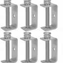 Stainless Steel Small C Clamp Set, 2 1/2 Inch Heavy Duty Metal C-clamp, Tiger Clamp G-Clamp U Clamps with Stable Wide Jaw Opening/I-Beam Design for Woodworking Mounting Welding Crafts, 6pcs
