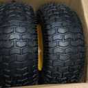 16x6.50-8 Tubeless Tire and Wheel, 4 Ply 16x6.5-8" Lawn Mower Tires with 3/4" Bearings with Extra 5/8" Bearings and 1" Bushings, 3"-4.5" Offset Hub, Fit Riding Mower and Garden Tractor Front Wheels
