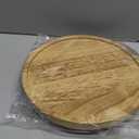 Round Decorative Tray Wood Bathroom Counter Organizer Farmhouse Kitchen Decor Wooden Riser for Soap Dish, Perfume, Candle, Sponge, 10" - Brown