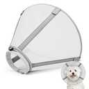 Breathable Mesh Dog Cone Collar for Surgery, Soft Elizabethan Recovery Alternative to Stop Licking,Pet Neck Collar for Breeds(Grey,6)