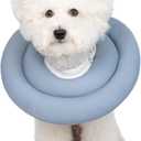 Elizabethan Collar, Water-Resistant Soft Adjustable Protective Cone After Surgery for Dogs and Cats, Waterproof Recovery Cone Collar, Soft Pet Recovery Collar Does Not Block Vision E-Collar (S)