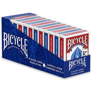 Bicycle Playing Cards, Jumbo Index, 12 Pack,Red & Blue